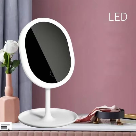 LED Makeup Mirror with Light 5X Mirrors Portable Removable Desk Mirror Adjustable Tricolor HD Light Vanity Mirror Dropshiping