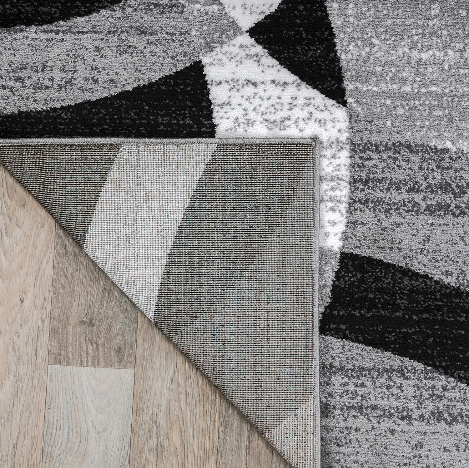 Contemporary Modern Circles Abstract Area Rug 6' 6" X 9' Gray