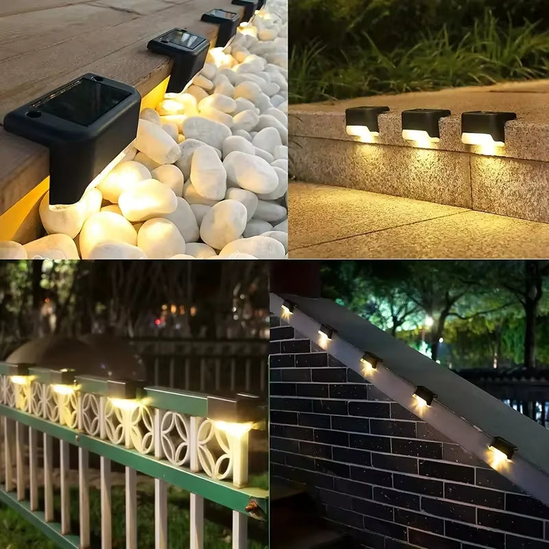 4-PCS Solar LED Ladder Lights Are Durable, Energy-Saving, Waterproof, and Very Suitable for Outdoor Steps, Fences, Etc