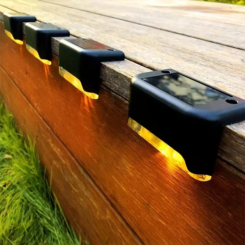 4-PCS Solar LED Ladder Lights Are Durable, Energy-Saving, Waterproof, and Very Suitable for Outdoor Steps, Fences, Etc