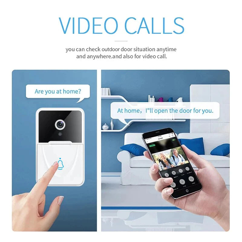 Wireless Security Wifi Smart Doorbell Intercom Video Camera Bell Chime Door Ring