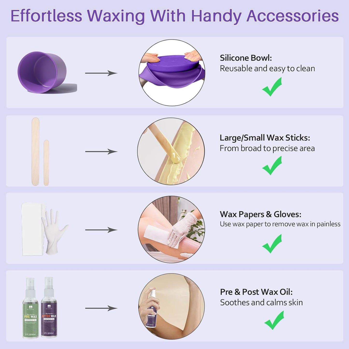 Waxing Kit for Women Men Digital Wax Kit Suitable for Sensitive Skin/Brazilian/Full Body/Bikini/Hair Removal Hard Wax Kit with 51 Wax Items for Home, Salon and Beginners